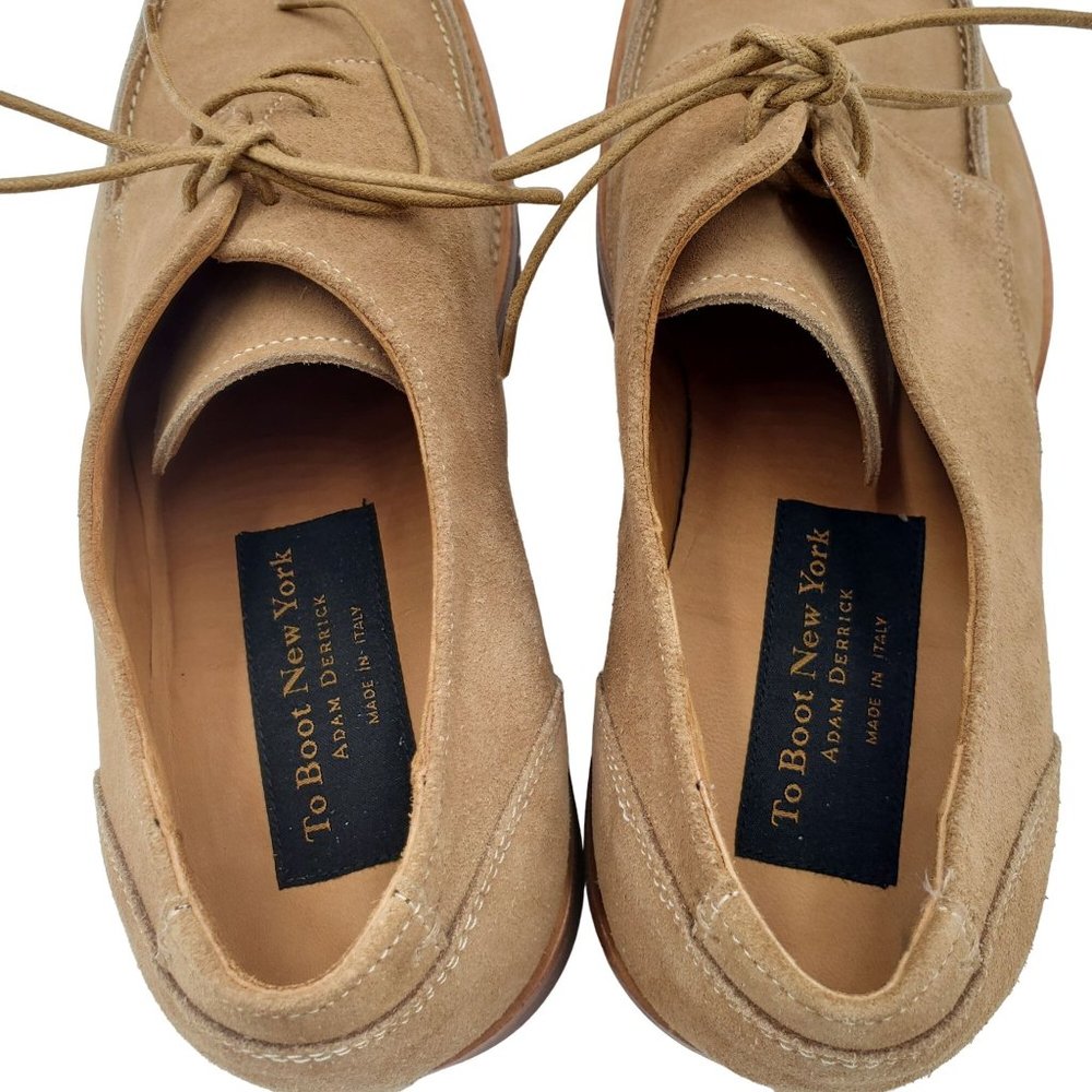NEW To Boot New York Adam Derrick Italy Men 8 Tan Brown Suede Dress Shoe Oxfords - Picture 10 of 15
